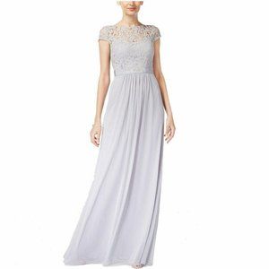 Women ADRIANNA PAPELL Lace Cap Sleeve Sheath Dress, Silver, 8
